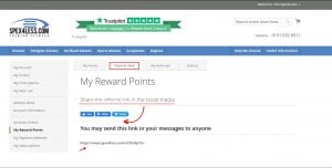 image shows how to share referral link with friends