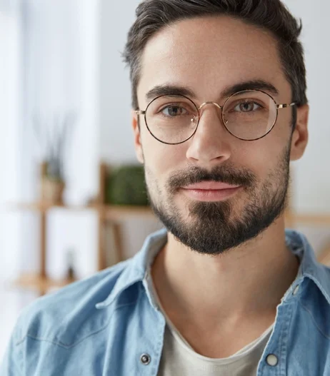 man wearing glasses