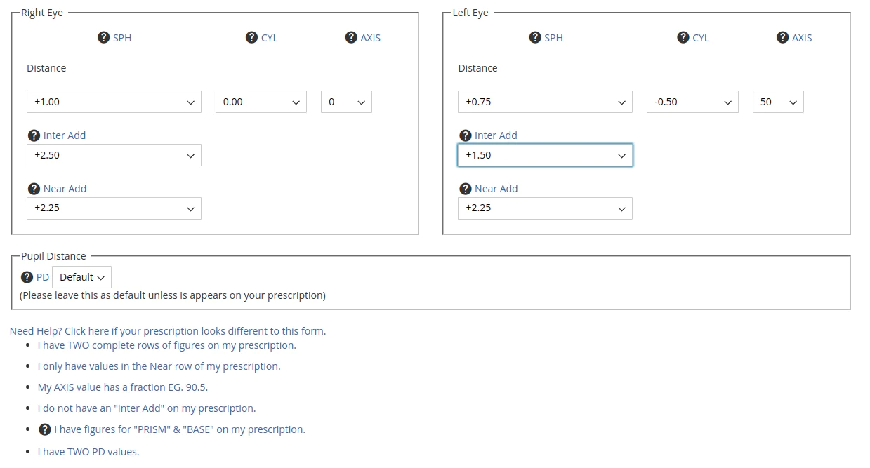 inter prescription on our website