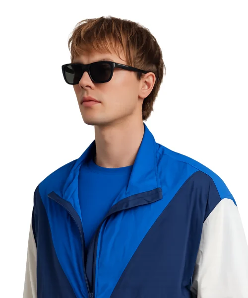Model wearing Polaroid sunglasses
