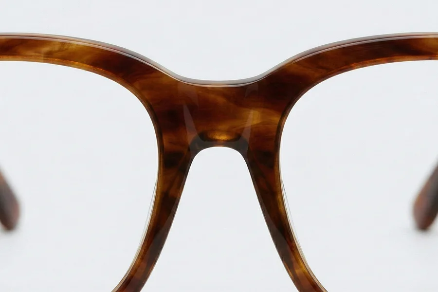 Acetate glasses frames showing rich colour depth and pattern detail