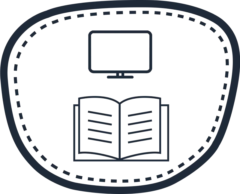 Occupational lens diagram showing near and intermediate vision zones for computer work and reading