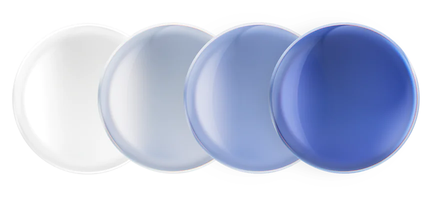 Transition Lenses in Sapphire Colour