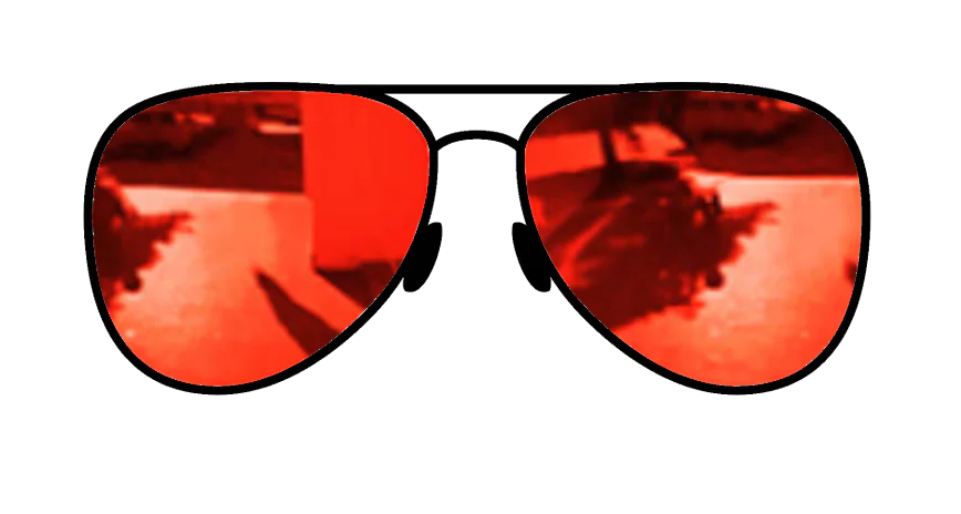 Red fire mirrored sunglass lens, ideal for intense light conditions