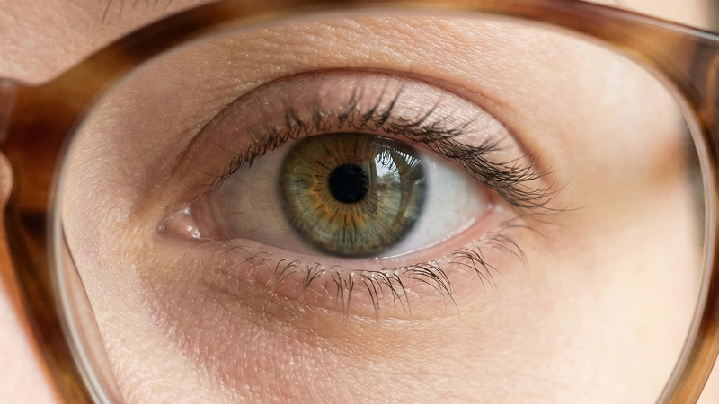 Hazel eyes close-up showing mixed green and brown tones