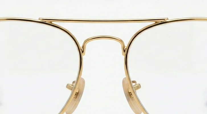 Metal glasses frames in gold and silver finishes