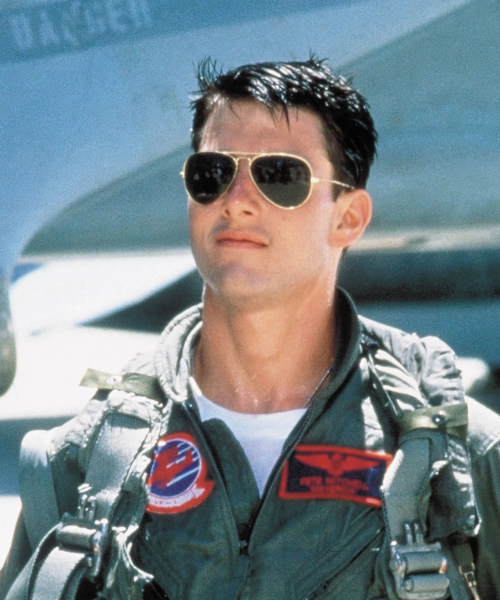 Tom Cruise wearing Ray-Ban Aviator sunglasses in Top Gun