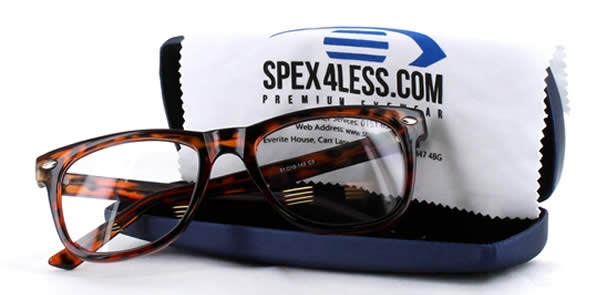 Glasses In Spex4Less Case With Cleaning Cloth