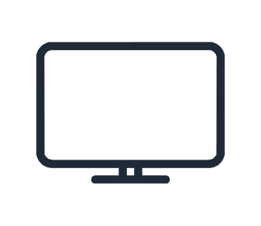 Computer monitor icon representing intermediate vision zone in varifocal lenses for screen work