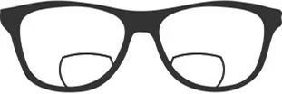 Curve top bifocals showing the curved design