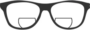 D Seg bifocals showing the flat top design and reading segment