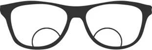 Round bifocals showing the curved top design