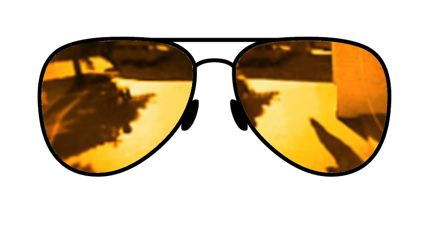 Mirrored sunglass lens with a gold tint, offering stylish glare reduction