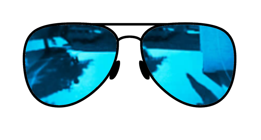 Turquoise mirrored sunglass lens, stylish and effective against glare