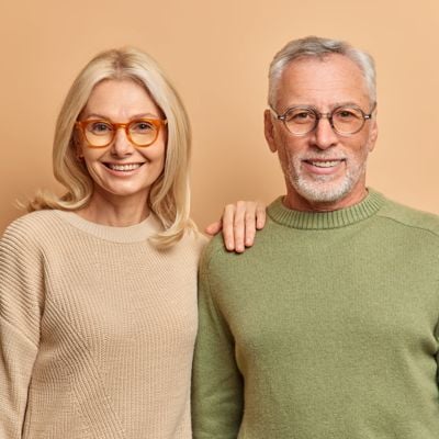 older couple wearing glasses